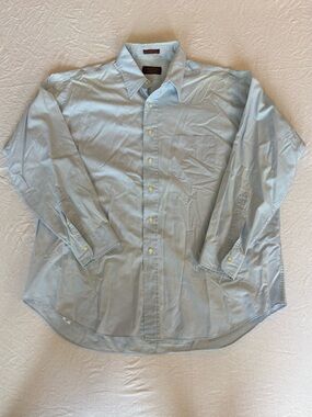 Vintage USA STAMPED Mr. Sid Billiards Apparel Men’s Blue Dress Shirt 17 1/2 35